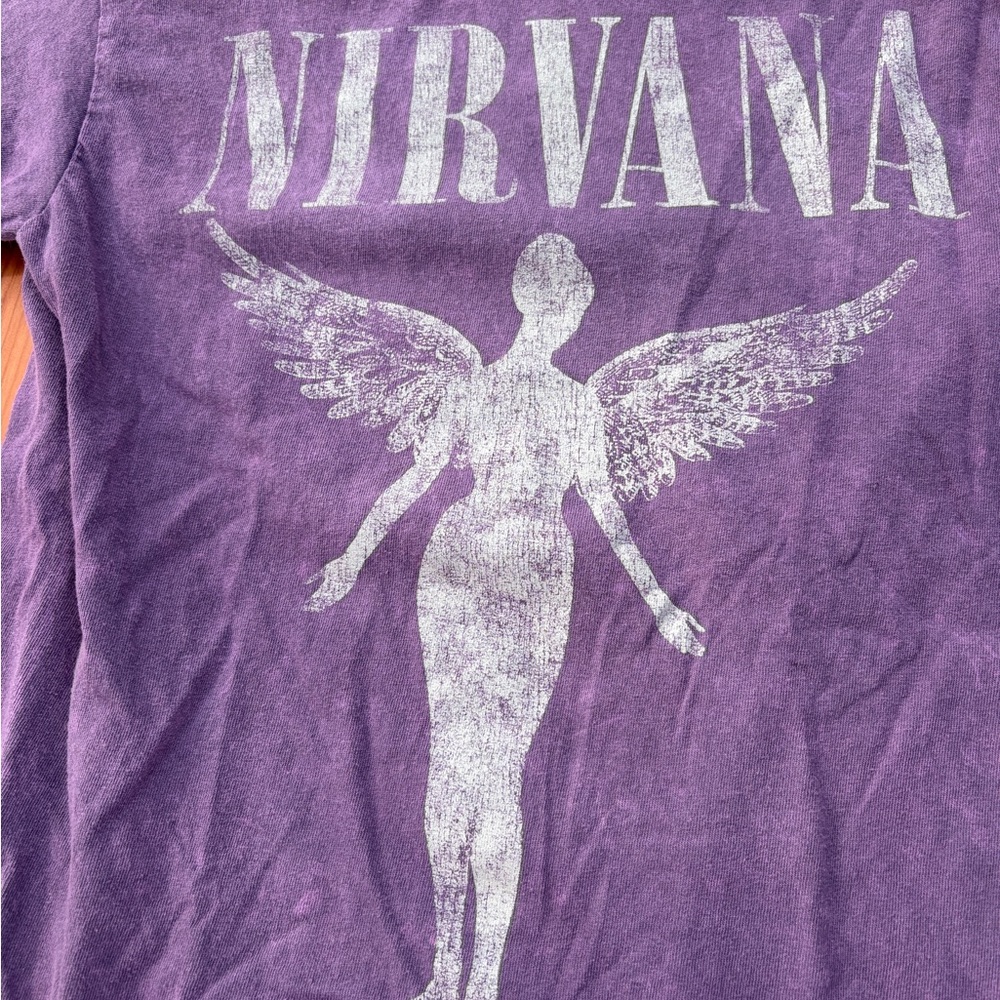 NIRVANA Purple Smiley Face Tee